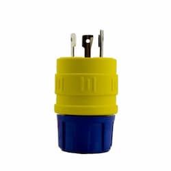 NEMA Plug, Perma-Grip, 2P/3W, 1 Ph, 30A, 250V, Medium, Yellow