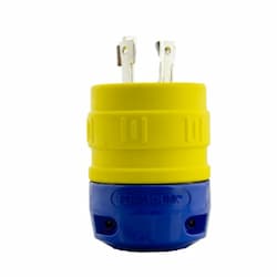 NEMA Plug, Perma-Link, 3P/4W, 3 Ph, 20A, 600V, Large, Yellow