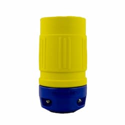 NEMA Connector, Perma-Link, 2P/3W, 1 Ph, 30A, 125V, Medium, Yellow