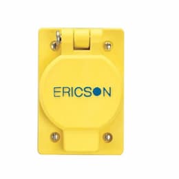 Single Flip Lid w/ FS Coverplate for 20-30A 3 Wire Receptacle, Yellow