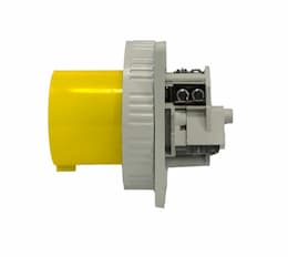 20A Pin & Sleeve Straight Inlet, 1 Ph, 2P/3W, 125V, Yellow & Gray