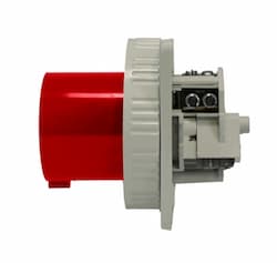 20A Pin & Sleeve Straight Inlet, 1 Ph, 2P/3W, 480V, Red & Gray
