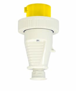 20A Pin & Sleeve Watertight Plug, 1PH, 2P/3W, 125V, Yellow & Gray