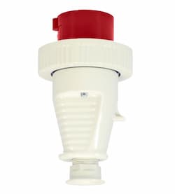 20A Pin & Sleeve Watertight Plug, 1PH, 2P/3W, 480V, Red & Gray