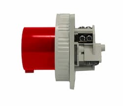 30A Pin & Sleeve Straight Inlet, 1 Ph, 2P/3W, 480V, Red & Gray