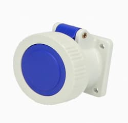 30A Pin & Sleeve Watertight Receptacle, 1PH, 2P/3W, 250V, Blue & Gray