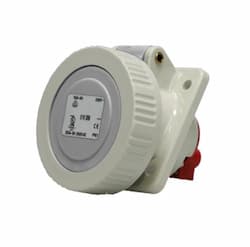 Ericson 30A Pin & Sleeve Angled Receptacle, 1PH, 2P/3W, 250V, Blue & Gray