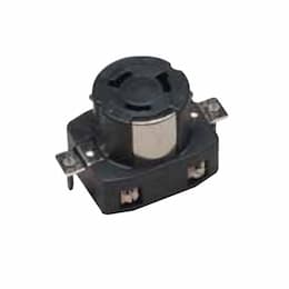 293W CMRCL Receptacle, CA Style, Locking 250V DC / 600V AC, 50A, Black