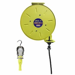 25-ft Retractable Reel, NEMA 20A Plug & 994-RS Handlamp, 12/3 AWG