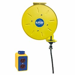 30-ft Retractable Reel, Blunt End & NEMA 15A Duplex (2), 12/3 AWG