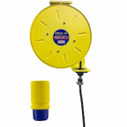 50-ft Retractable Reel, NEMA 20A Lock Connector & Plug, 12/3 AWG, 125V