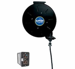 50-ft Retractable Reel, NEMA 20A Plug & DPLX (2), 12/3 AWG, 125V, BLK