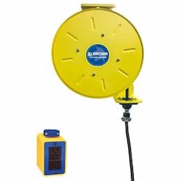 20-ft Retractable Reel, Blunt End & NEMA 5-15R GFCI DPLX (2), 12/4 AWG