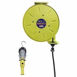 40-ft Retractable Reel, NEMA 15A & 744-RS Handlamp, 14/3 AWG