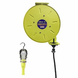 40-ft Retractable Reel, NEMA 15A & 944-RS Handlamp w/ 5-15R, 12/3 AWG