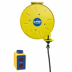 50-ft Retractable Reel, NEMA 15A & Duplex (2), 14/3 AWG