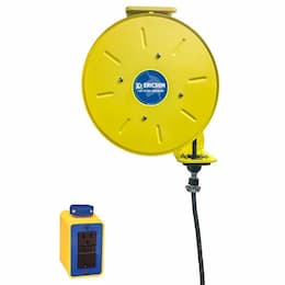 50-ft Retractable Reel, Manual GFCI NEMA 15A Plug & DPLX (2), 14/3 AWG