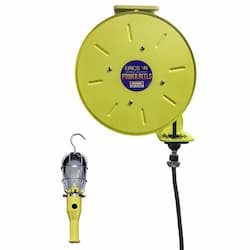 50-ft Retractable Reel, NEMA 15A & 744-RS Handlamp, 14/3 AWG