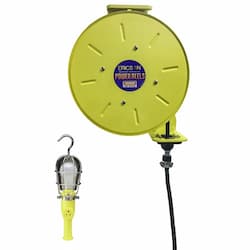 25-ft Retractable Reel, NEMA 15A & 944-RS Handlamp w/ 5-15R, 16/3 AWG