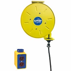 50-ft Retractable Reel, NEMA 15A & Duplex (2), 16/3 AWG