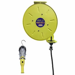 50-ft Retractable Reel, NEMA 15A & 744-RS Handlamp, 16/3 AWG