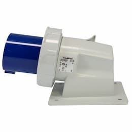 20A Pin & Sleeve Watertight Angled Inlet, 1PH, 3P/4W, 125/250V, Blue