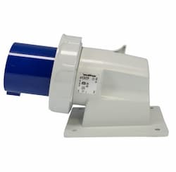 20A Pin & Sleeve Watertight Angled Inlet, 1PH, 3P/4W, 250V, Blue