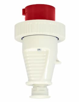 20A Pin & Sleeve Plug, 480V, 3PH, 3P/4W, Red & Gray