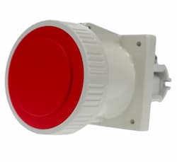 20A Pin & Sleeve Watertight Straight Receptacle, 3PH, 3P/4W, 480V, Red