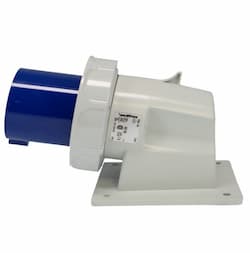 Ericson 30A Pin & Sleeve Angled Inlet, 1PH, 3P/4W, 125/250V, Blue & Gray