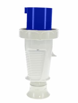 30A Pin & Sleeve Plug, 3PH, 3P/4W, 250V, Blue & Gray