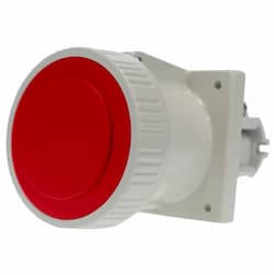 30A Pin & Sleeve Watertight Receptacle, 3PH, 3P/4W, 480V, Red & Gray