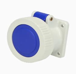 30A Pin & Sleeve Watertight Receptacle, 1PH, 3P/4W, 250V, Blue & Gray