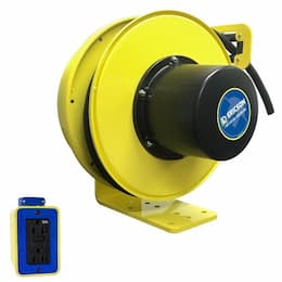 30-ft Retractable Reel, Blunt Cable & NEMA 20A GFCI DPLX (2), 12/3 AWG