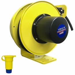 50-ft Retractable Reel, Blunt End & NEMA 20A Watertight Connect, 12/3