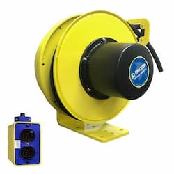 50-ft Retractable Reel, Blunt End & NEMA 20A DPLX (2), 12/3 AWG