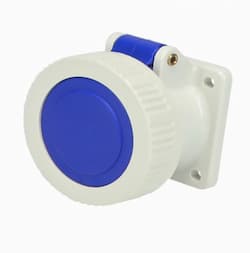 20A Pin & Sleeve Watertight Angled Receptacle, 4P/5W, 120/208V, Blue