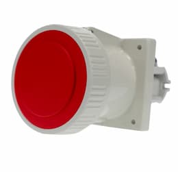 30A Pin & Sleeve Straight Receptacle, 3PH, 4P/5W, 277/480V, Red & Gray
