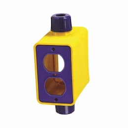 1-Gang Outlet Box w/ Grip, Dual-Side, Feed-Thru, Duplex, Standard, YLW