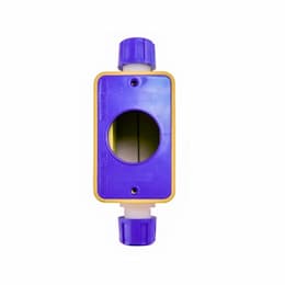 1-Gang Outlet Box, Dual-Side, Feed-Thru, 1.57-in Single, Deep, Yellow