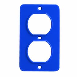 Coverplates for Dual-Side 1-Gang Outlet Box, Duplex, Blue