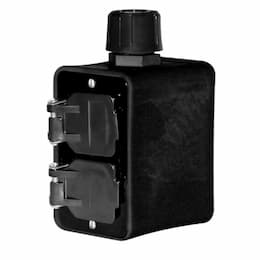 1-Gang Outlet Box w/ Cord Grip, WR, Duplex, Standard, Black