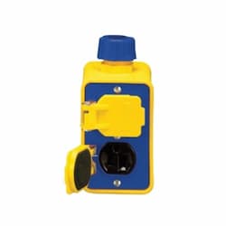 1-Gang Outlet Box w/ 5-15R Duplex, Dual-Side, WR, Standard, Yellow