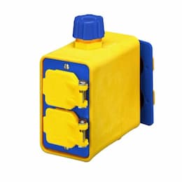 1-Gang Outlet Box w/ Grip, Dual-Side, WR, Duplex, Deep, Yellow