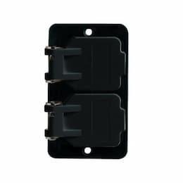 Flip Coverplates for Dual-Side 1-Gang Outlet Box, Duplex, Black