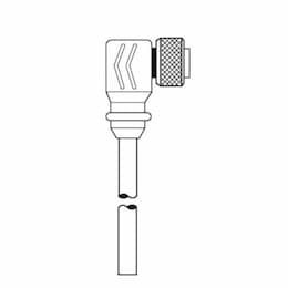 12-ft Micro-Sync, Dual Key, Single-End, Fem, 90 Deg, 4-Pole, 4A, 300V