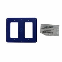 Coverplates for Dual-Side 2-Gang Outlet Box, (2) GFCI Duplex, Blue