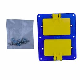 Flip Coverplates for Dual-Side 2-Gang Outlet Box, (2) GFCI Duplex, BLU