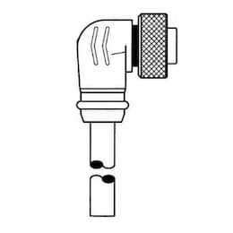 3-ft MiniSync, M9, Single End, 2-poles, 16 AWG