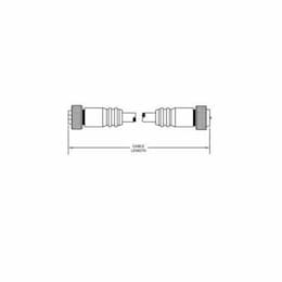 6-ft MiniSync, M / F Straight, Double End, 3-poles, 16 AWG